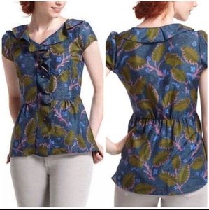 LAST CHANCE - Anthropologie Vanessa Virginia Silk Ruffle Top